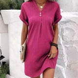 Fongt Women's 2025 New V Solid Color Coat Coat Comfortable Casual Button Dress