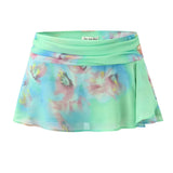 Green Tie-dye Print Chiffon Halter Tank Top And Mini Skirt Set-Outfit