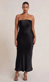 Satin Tube Maxi Dress-Outfit