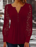 Spring Long Sleeve V-neck Fitted