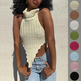 Fongt Spring And Summer New Explosion High-Collar Irregular Sexy Back Hair Weaving Small