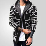 Fongt Men's Autumn And Winter Cardigan Sweater Mid-Long Knitted Jacket