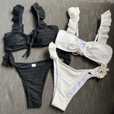 2023 New Sexy Lace Draw Draw Draw-Off Edge Swimsuit Swimsuit Bikini
