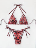 2025 New Printed Bikini Strapped Split Suit Women's Bikini