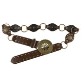 Metal Buckle Sunflower Small Design Leather Belt 2024 New Fashion Accessories-Outfit