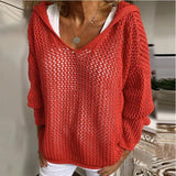 Outer Wear Knitted Pullover Hooded Sun-proof Top Thin Loose
