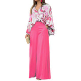 Fongt Women's 2024 Print Shirt Long Sleeves INS Wind Temperament Trousers Fashion Winter Wear