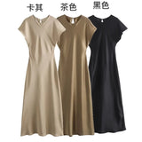 New Silk Satin Long Style Midi Dress 2157238 706-Outfit