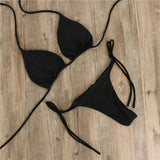 Fongt Neck With Bikini Sexy Swimsuit Lady Split Strap Adjustable Multi-Color Swimsuit