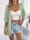 Fongt Summer Short-Sleeved Bohemian Thin Knitted Cardigan Women's Dress