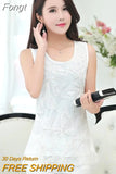 Beaded Sequins Sleeveless Vest Chiffon Blouse Lace Shirt Ladies Medium-long Tank Tops Sequin Summer Woman Elegant