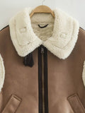 Autumn And Winter New Women's Brown Fur Integrated Lapel Vest Coat With Thick Vest K4-6353-Outfit