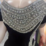 Water Drill Design High Open Fork Single Shoulder Sleeveless Black Dress Dinner Dinner Red Carpet