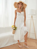 Ruched Tie-Up Strappy Maxi Dress-Outfit
