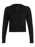Hooded Crop Knit Cardigan-Outfit