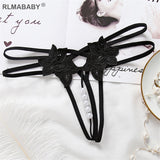 Hollow Out Hot Women Lingerie G-String Double Strap Pearl Massage Underwear Thong Solid Color Low Waist Temptation