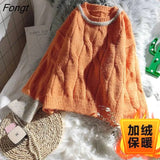 Wool Sweater Short for Women Is Loose and The Fried Dough Twist Pullover Is Thickened In Autumn and Winter Korean