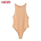 women sexy solid o neck sleeveless bodysuit big stretchy european fashion shirt playsuit