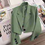 Fongt Spring And Autumn Jade Green Season New Students Versatile Small Suit Fashion Girl-Outfit