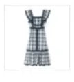 Fongt Women's Clothing Explosion Square Collared Color Splicing Dress Fashion Thin Effect