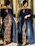 Long Maxi Dress Women's Leopard Slash Neck Off The Shoulder Backless Daily Evening Party Dress African Dresses For