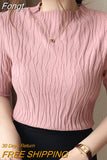 Summer Korean Fashion Solid Sweater Women Short Sleeve Tops 2023 Pull Femme Casual Slim Female Pullover Knitted