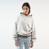 Fongt Print Splicing Short Hooded Hoodie 2025 New Loose Design Hoodie Hoodie Woman