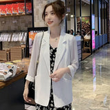 Fongt Chiffon Small Suit Coat Female Spring Summer New Korean Version Loose Design Sense Leisure Bask In Jacket Suit-Outfit