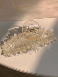 Rhinestone Decor Floral Hair Claw-Outfit