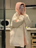 Down Cotton-Padded Jacket Women Winter Thick Padded Clothes Oversize Tide Winter Clothes 2024 New Students Fake Two Cotton-Padded Jacket-Outfit