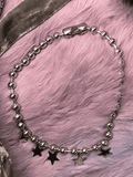 Star Charm Punk Beads Necklace-Outfit