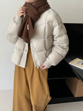 Baseball Collar 90 White Duck Down Down Jacket Women's Short 2024 Winter Fashion Knit Stitching Puffs Feel Bread Clothes Tide-Outfit