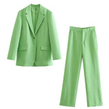 2 piece set suit Blazer Women Elegant High Fashion Vintage Chic Lady Woman Outfit Oversized Blazer Set Pants