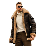 Fongt Men's Coat Winter Large Size Warm Composite Leather Jacket With Thick Fur Coat Men