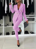 Fongt New Women's Pure Color Bred Suit Independent Fashion Leisure Pocket