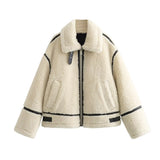 Fongt Women's Clothing Explosion Of Lamb Wool Coat Female Locomotive Fur Locomotive Thick Coat