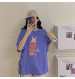 funny printed Loose basic t shirt summer pure cotton Short Sleeve cute T-shirts Women casual white tops tshirt