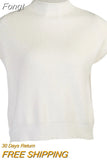 Women Short Sleeve High Collar Top Fashion Solid Color Office Ladies Top Stylish Sweater for