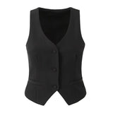 Fongt Homemade New Women's Sleeveless Buttoned Suit