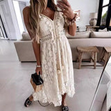 Fongt Lace Slings In The Summer Of 2025 With A Solid Dress