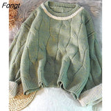 Wool Sweater Short for Women Is Loose and The Fried Dough Twist Pullover Is Thickened In Autumn and Winter Korean