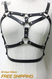 Faux Leather Hollow Out Crop Top Women Link Chain Long Tassel Tank Tops Stage Performance Costume Party Rave Festival