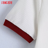Women 2021 Fashion Patchwork White Strethy T Shirt Vintage O Neck Short Sleeve Female Top Tee Mujer