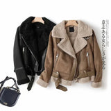 And Winter New Suede Suede Thickened Fur Integrated Suit Collar Belt Jacket Jacket-Outfit