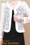 Hollow Out Lace Blouse Women Long Sleeve White Black Shirt Beading Lace Jacket Elegant 4XL Women Clothing Blusas