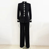 Fongt Early Autumn New Star Fashion Nails Set With A Collar Jacket Trousers Set