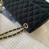 Solid Color Velvet Quilted Bag-Outfit