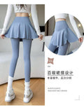 Fongt Pocket Fake Two Yoga Pants Large-Size High-Rise Sunscreen Skirts Thin Sports Wear Outside The Bottom
