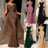 Fongt Ladies' Prom Dress Long Dress Temperament Stylish Elegant Long Lace Party Evening