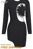 2023 Summer Women'S Luxury Beaded Design Long-Sleeved Celebrity Club Gold Black And White Mesh Sexy Mini Bandage